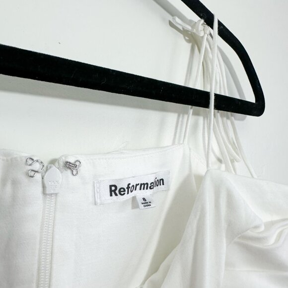 Reformation | NWT Catarina Cotton Mini Dress in‎ White size 8 - Picture 11 of 14